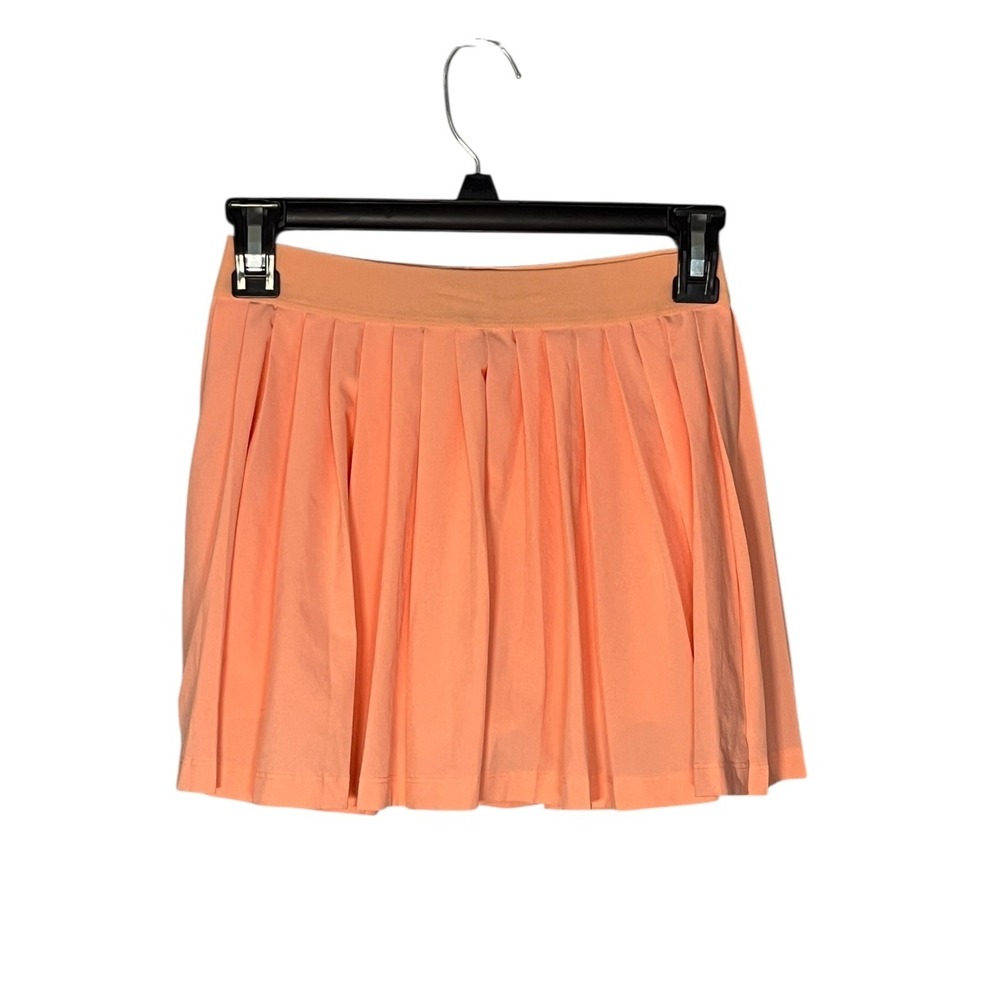 Athleta Girl Peach Size 6-8 Waist 22" Skort Skirt Pleated Peach Length 13"